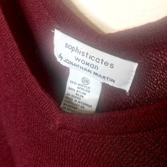 SOPHISTICATES WOMAN Jonathan Martin reddish brown V-neck Sleeveless Sweater 3X - Picture 2 of 4